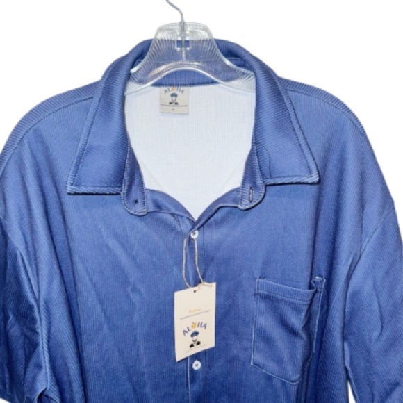 NWT! Aloha Blue Camp Shirt Pocket Sz XL - Picture 3 of 10